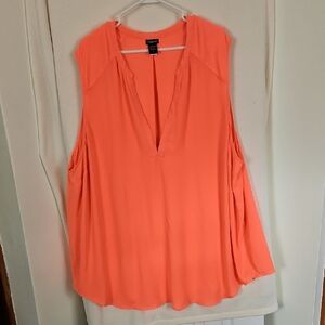 Torrid Orange Sleeveless V-Neck Blouse
